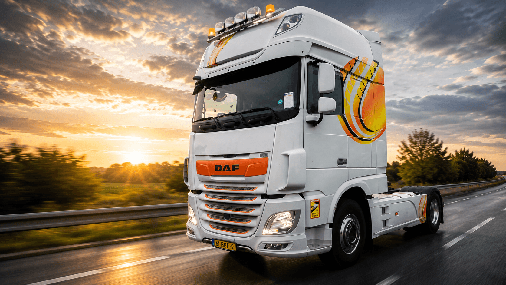 VTX Logistics DAF truck on a European motorway